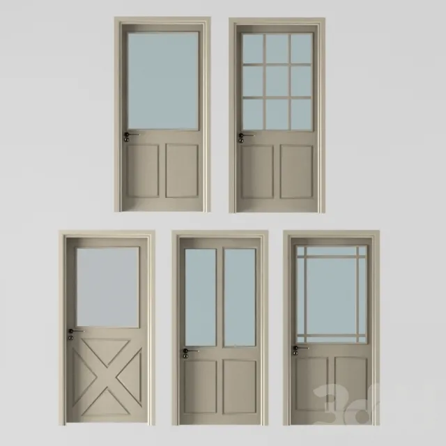 5 interior doors beige color – 204855