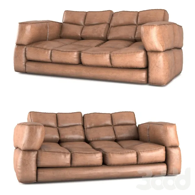 Abused Leather Sofa – 205009