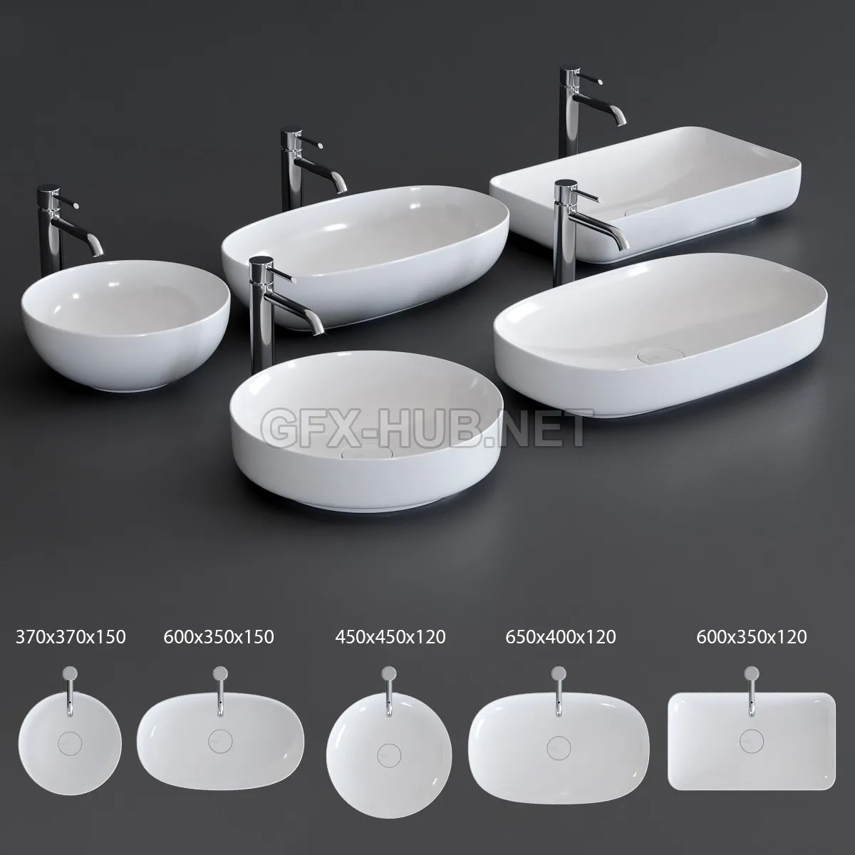 Alice Ceramica Form Washbasin 3D model – 205497