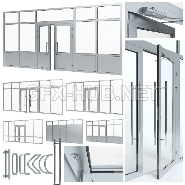 Aluminum door with partitions – 205579