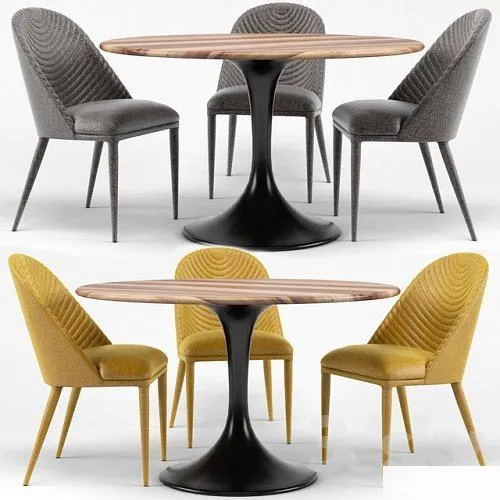 Amarelo ChairThor Dining Table 3D Model – 205597