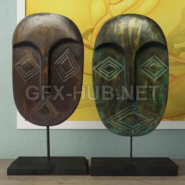 Amb_Albesia Wood Mask Decoration – 205601