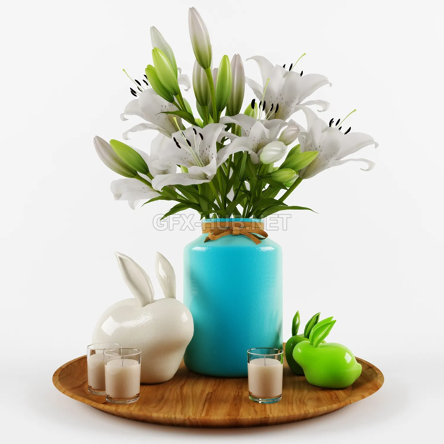 Amb_Decorative set with lilies – 205695