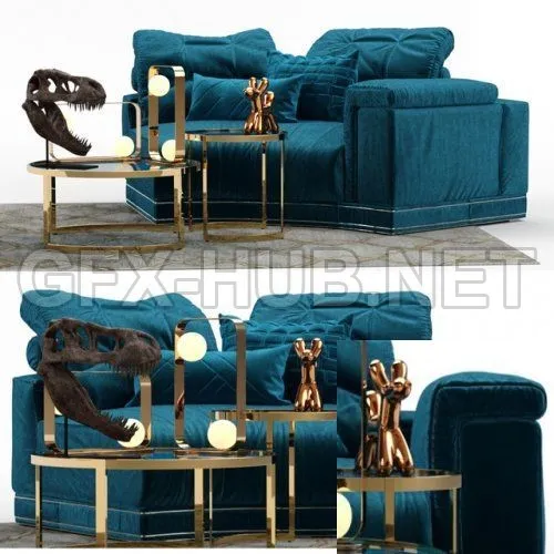 Andrew Sofa by Fendi (Section A) 3d model – 205797