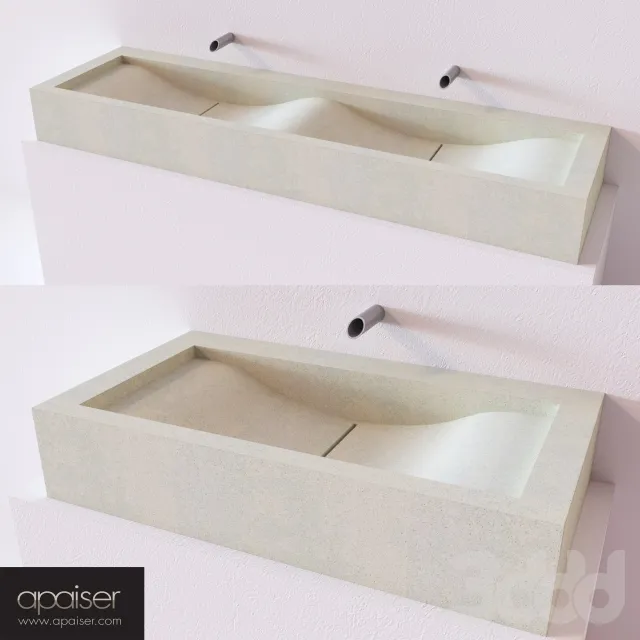 Apaiser wave double stone vanity – 205911