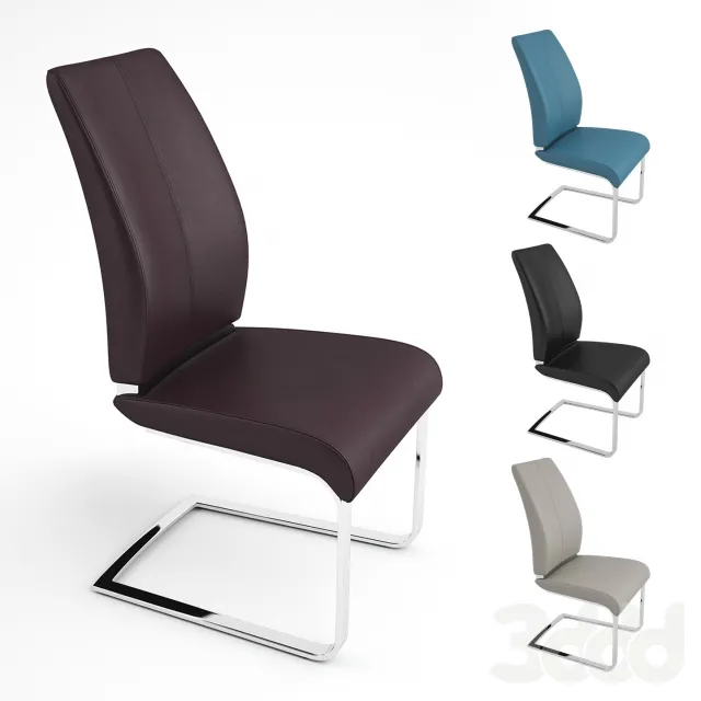 Arto dining chair leather chrome – 206529