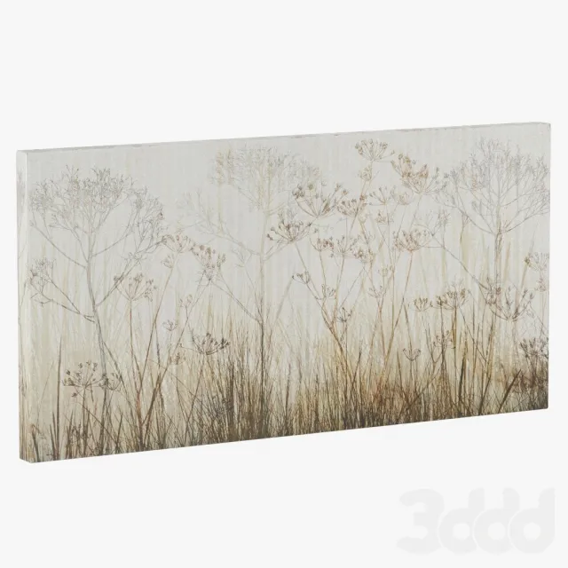 ATGR1486 Wildflowers Ivory Painting Print on Canvas – 206639