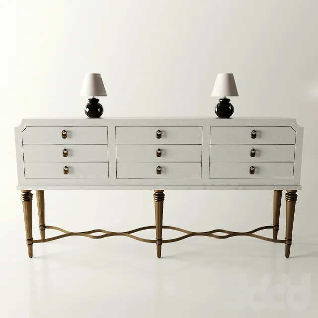 Aubree 6 Drawer Console and Daniela Accent Lamp – 206683