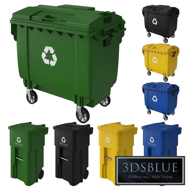 Trash can and dumpster 3DS Max - thumbnail 3