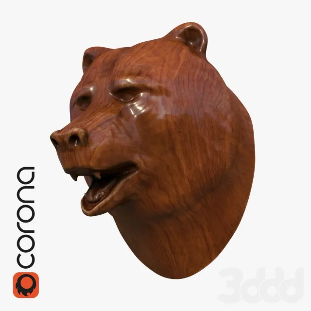 bear head wooden – 207541