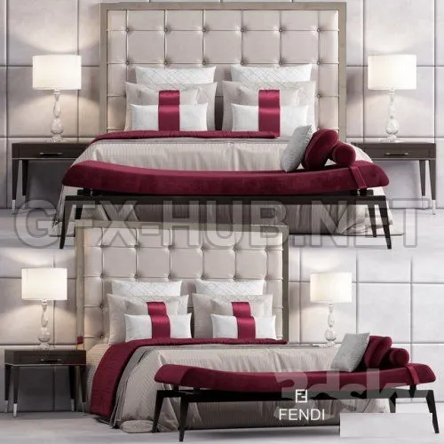 Bed FENDI CASA SAVILE 3D model – 207647