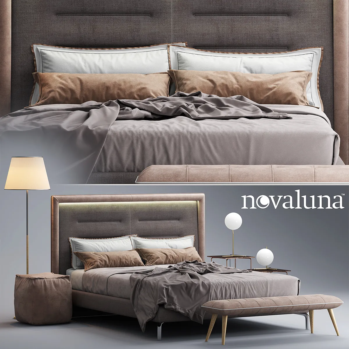 Bed Novaluna QUEEN Fabric Bed – 207737
