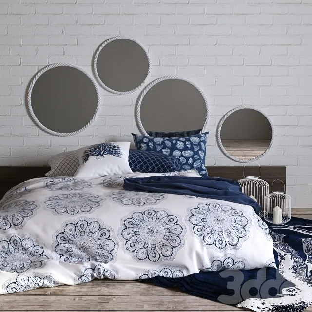 Bed white and blue – 207823