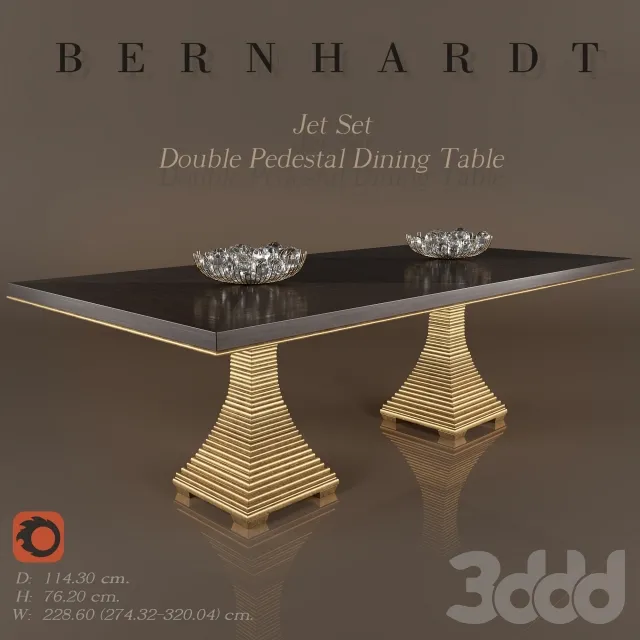 Bernhardt Jet Set Double Pedestal Dining Table – 208097