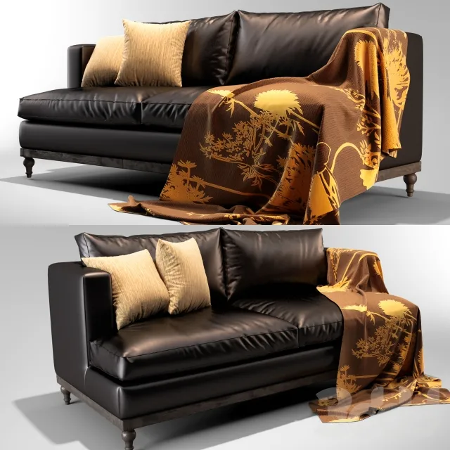 black leather sofa – 208307