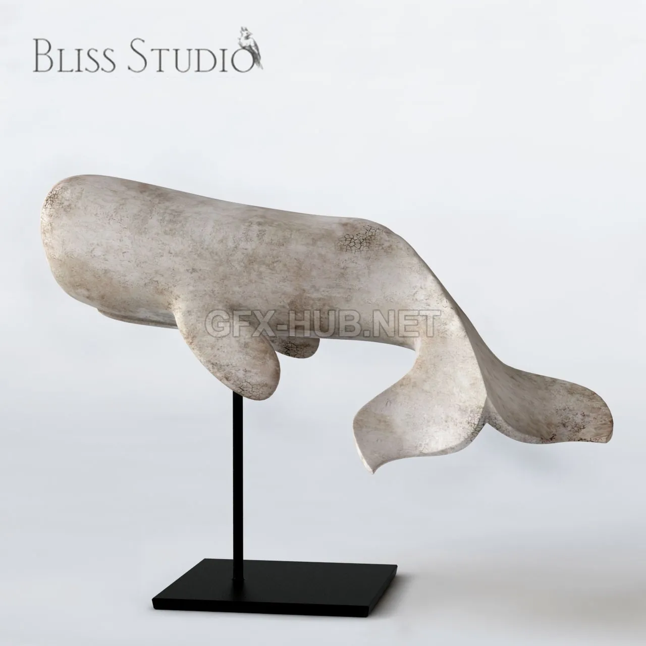 Bliss Studio White Whale on Stand – 208385
