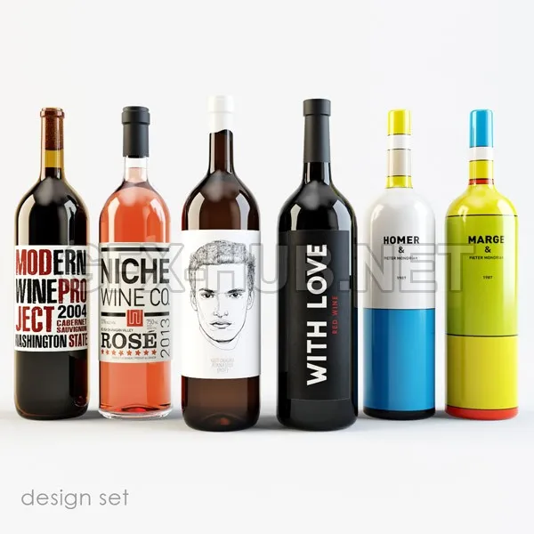 Bottles of wine Design – 208779