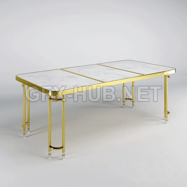 Brass Parabola Dining Table – 208899