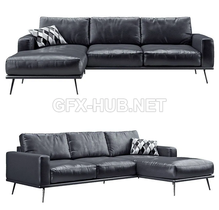 Carlton black sofa – 209451