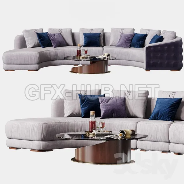 Carpanelli Contemporary Desyo Sofa Curvy Table Minerva – 209469