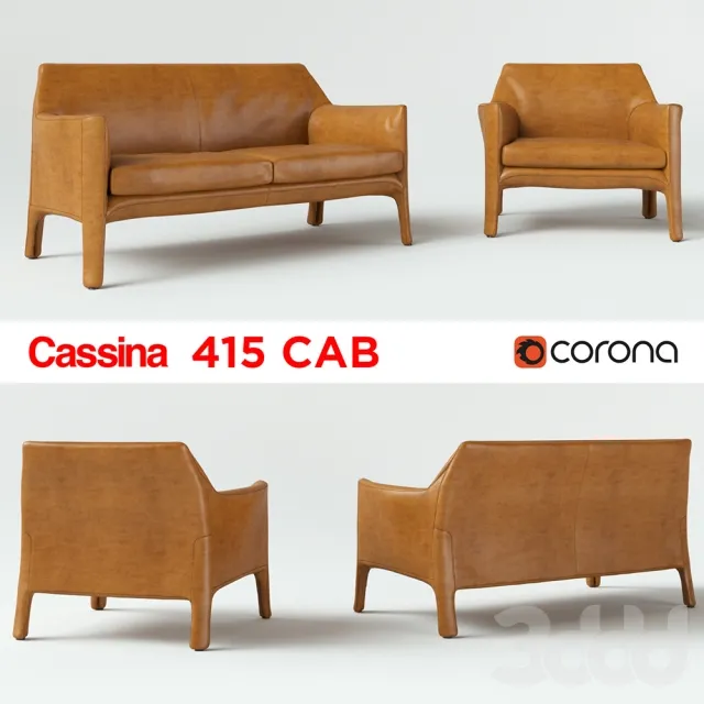 Cassina 415 Cab (Sofa+Armchair) – 209649