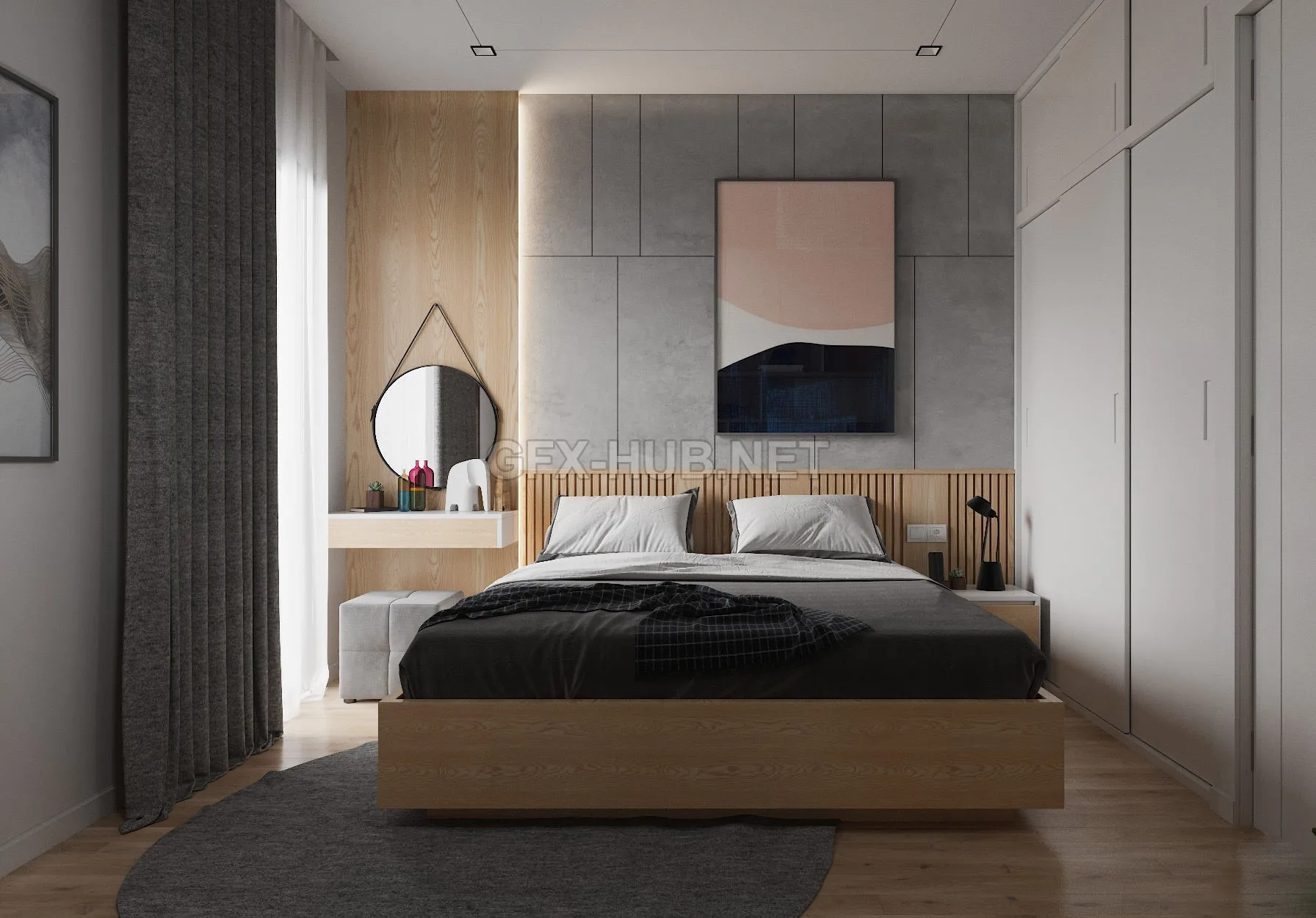 Cgtrader – Bedroom minimalism modern 3D model – 209933