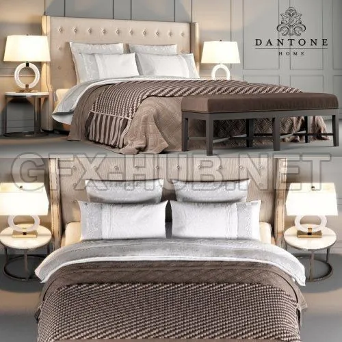 Classic bed Jarrow Buttons by Dantone Home – 210599