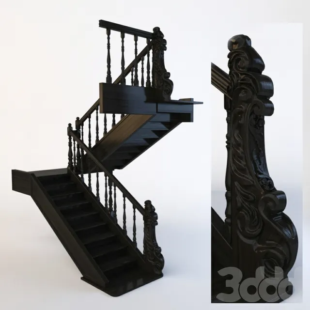 Classic Wooden Staircase – 210773