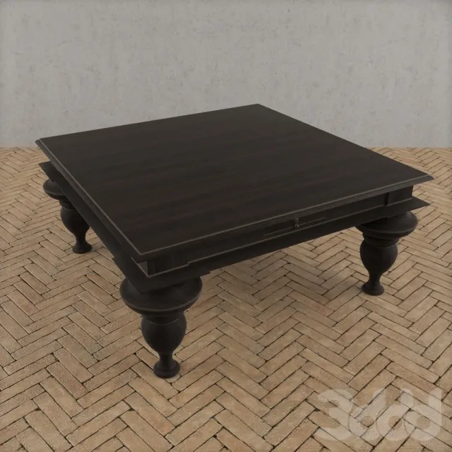 Colonial Coffee Table Hand Rubbed Black – 211121