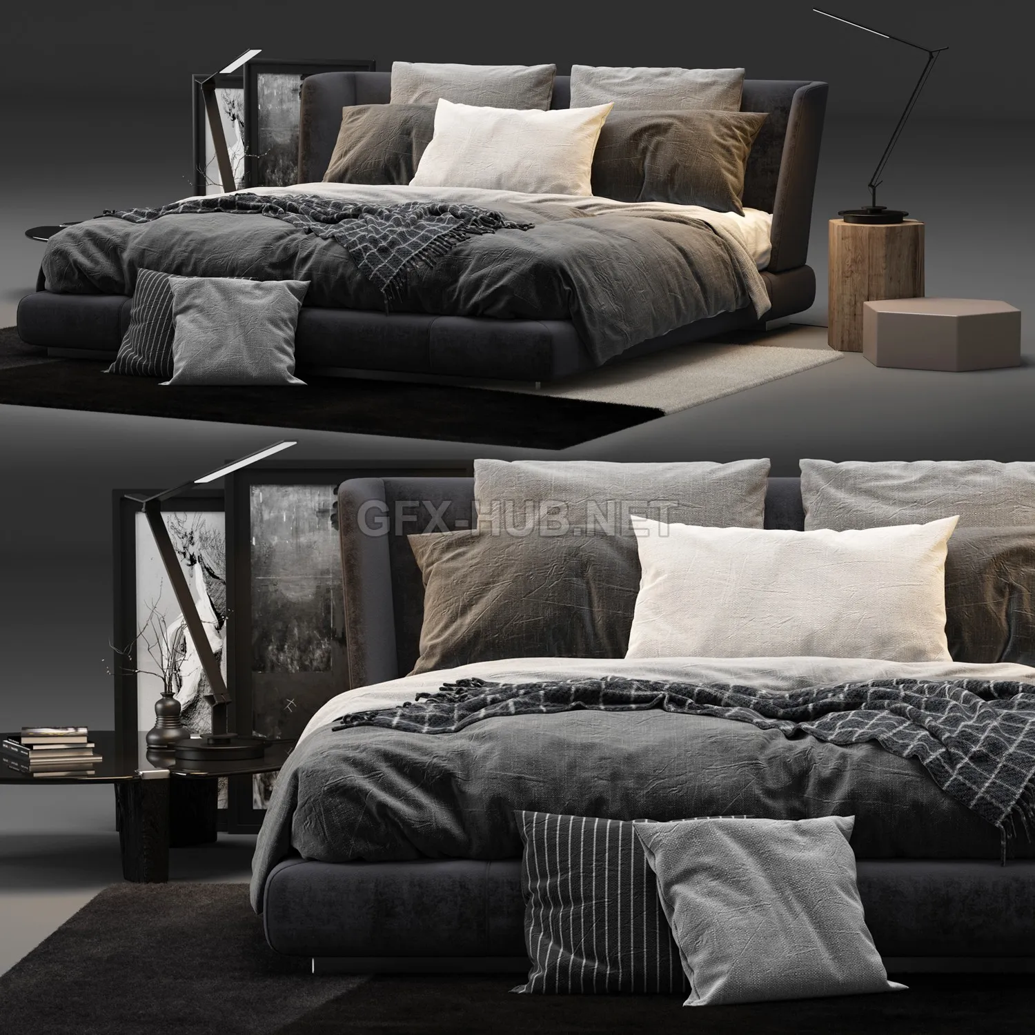 Creed Bed by Minotti (Vray) – 211499