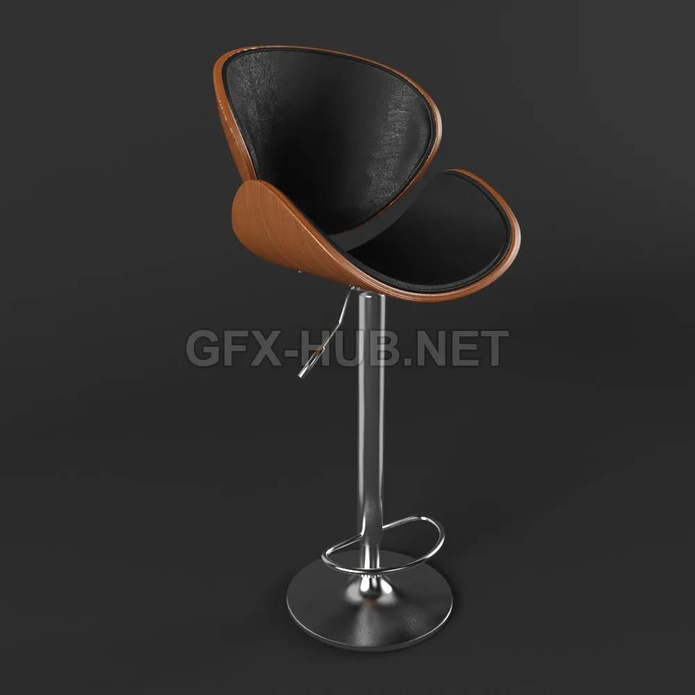 Crocus walnut bar stool by Baxton studio (maxobj) – 211527