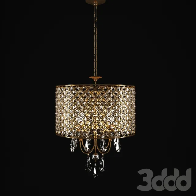 Crystal Drum ChandelierAntique Copper – 211553