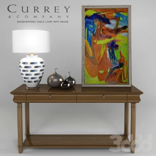 Currey  Company Brushstroke Table Lamp With Scene Files – 211645