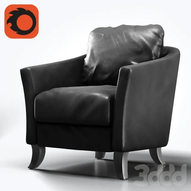 Dark Brown Leather-Look Accent Chair – 211885