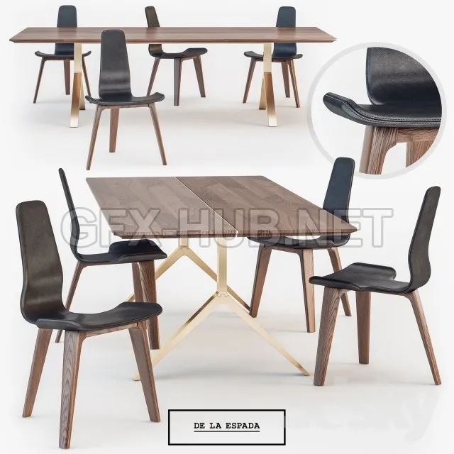 De La Espada Overton dining Table Tapas Chair – 211933