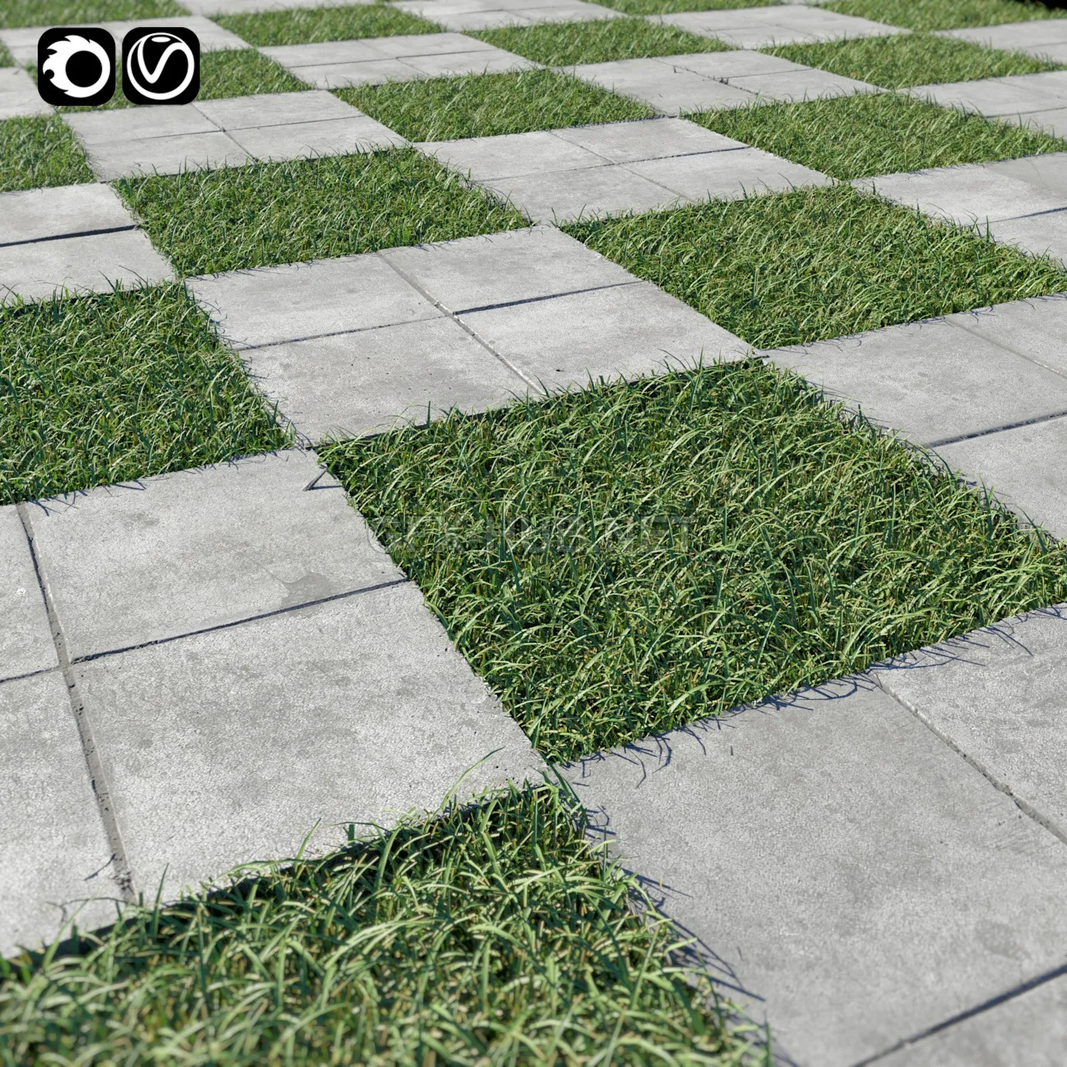 Decorative floor with grass – 212101