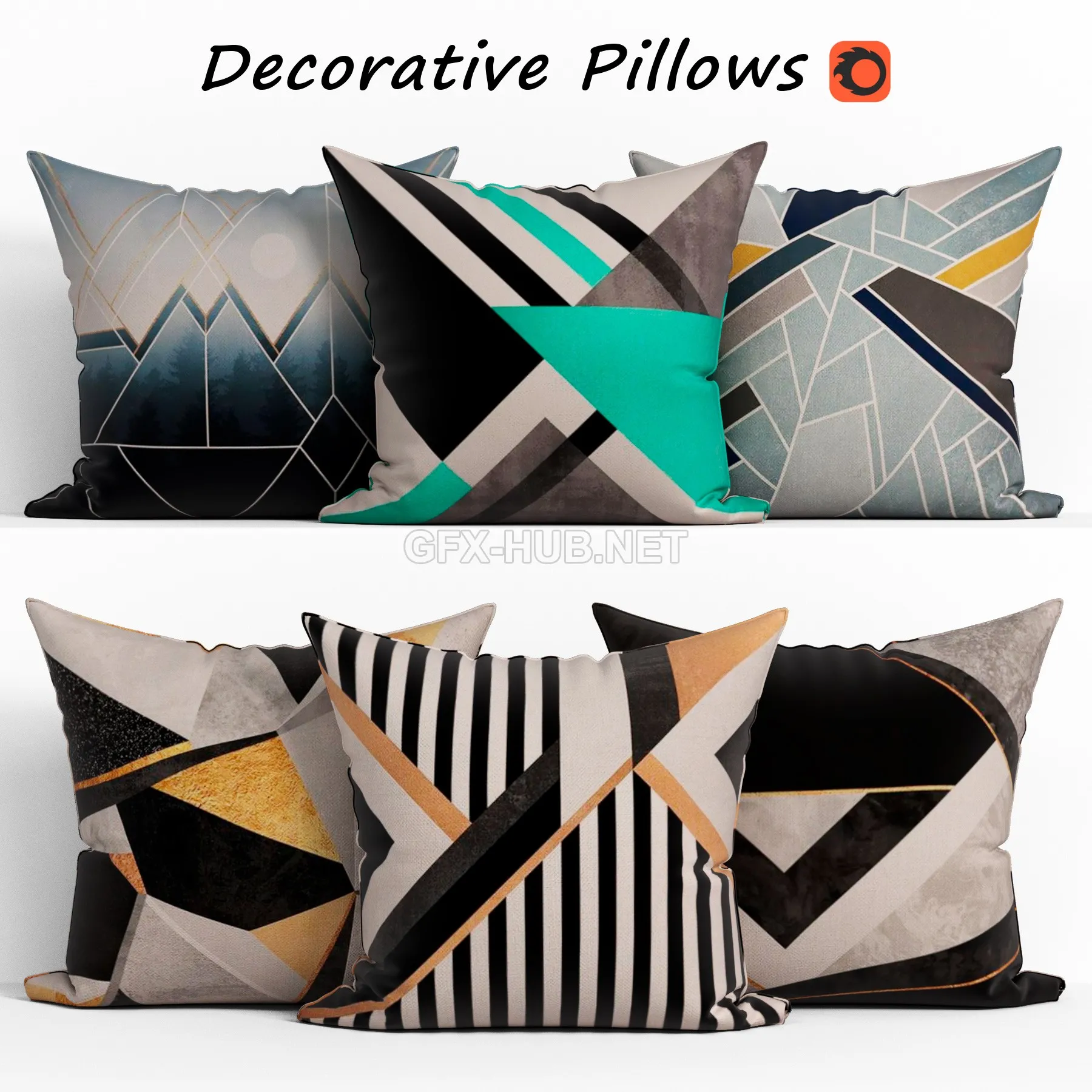 Decorative Pillow set 175 Showroom 007 3D model – 212121