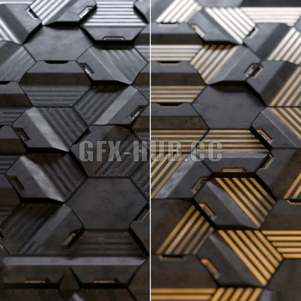 exagonal wall panels made of wood and concrete – 213947