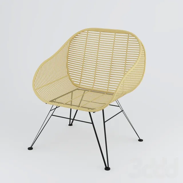 Flat Rattan Armed Chair – 214525