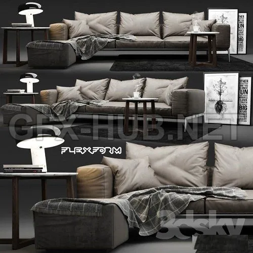 Flexform Lifesteel Sofa 3d model – 214561