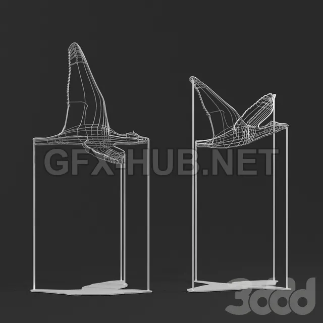 Flight Shadows decor sculpture by Artem Zakharchenko two white birds – 214599