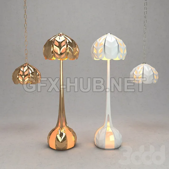 Floor lamp and Ceiling light 3D model – 214619