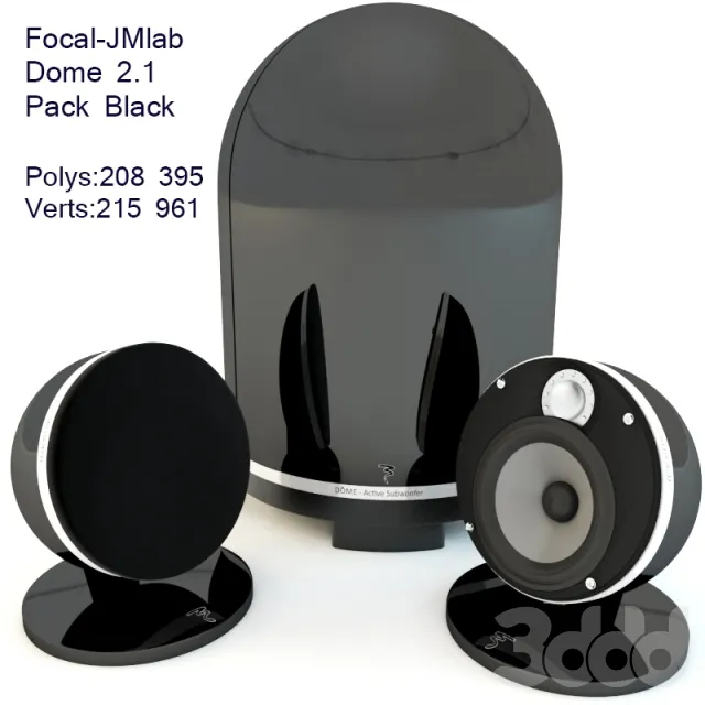 Focal-JMlab Dome 2.1 Pack Black 3D Max v 2014 – 214751