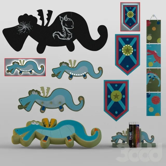 For young fans of dragons set of room decoration – 214797