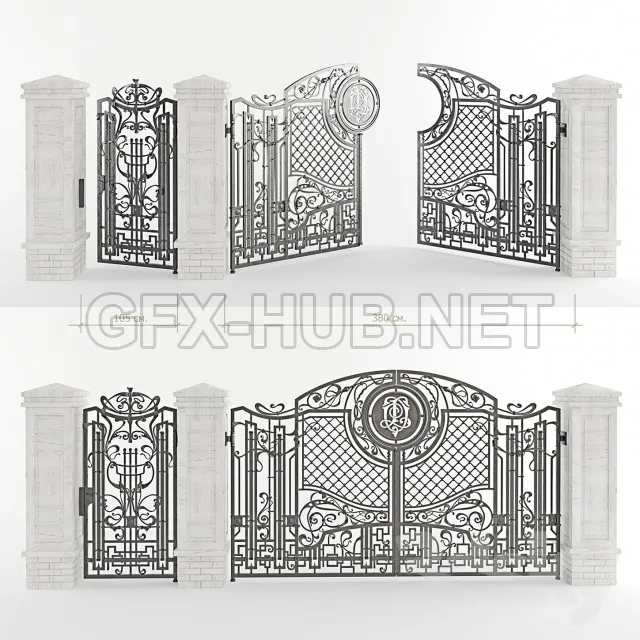 Forged gate with a gate and pillars – 214819