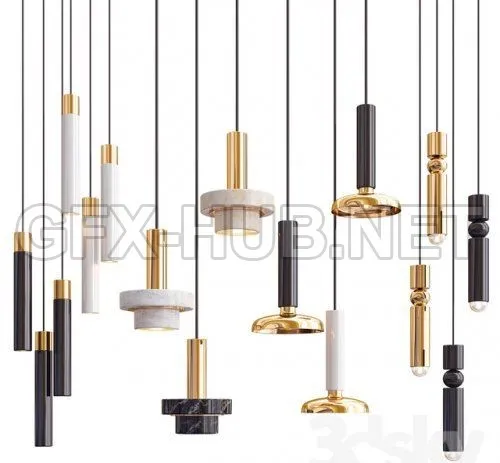 Four Hanging Lights_34 Exclusive 3D model – 214891