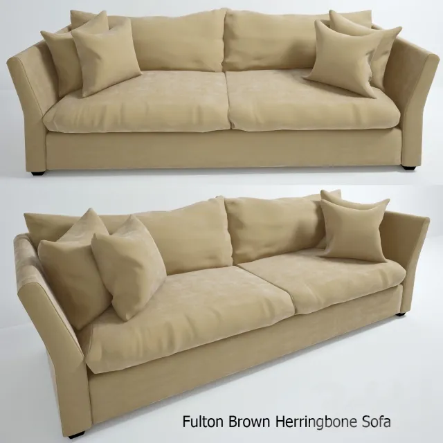 Fulton Brown Herringbone Sofa – 215049