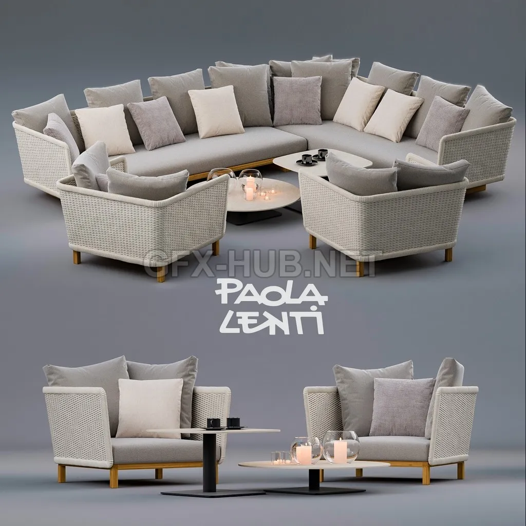 Furniture set Paola Lenti Sabi 3D model – 215093