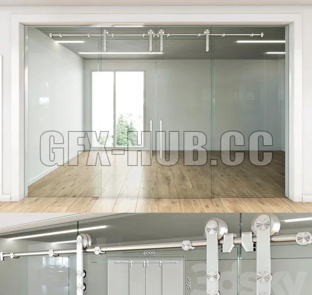 Glass partition with sliding doors – 4 – 215479