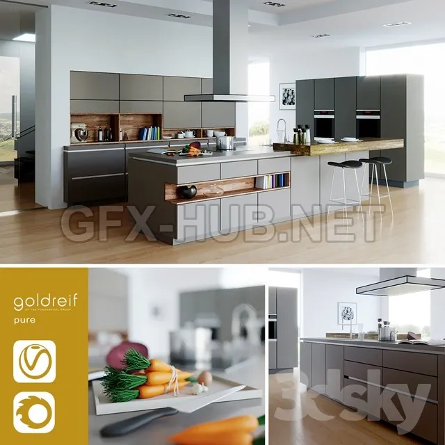 Goldreif by Poggenpohl Pure Kitchen (vray + corona) – 215583